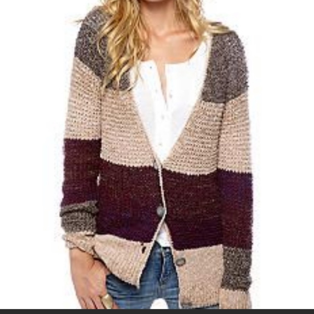 Free People Lake Tahoe Colour Block Cardigan